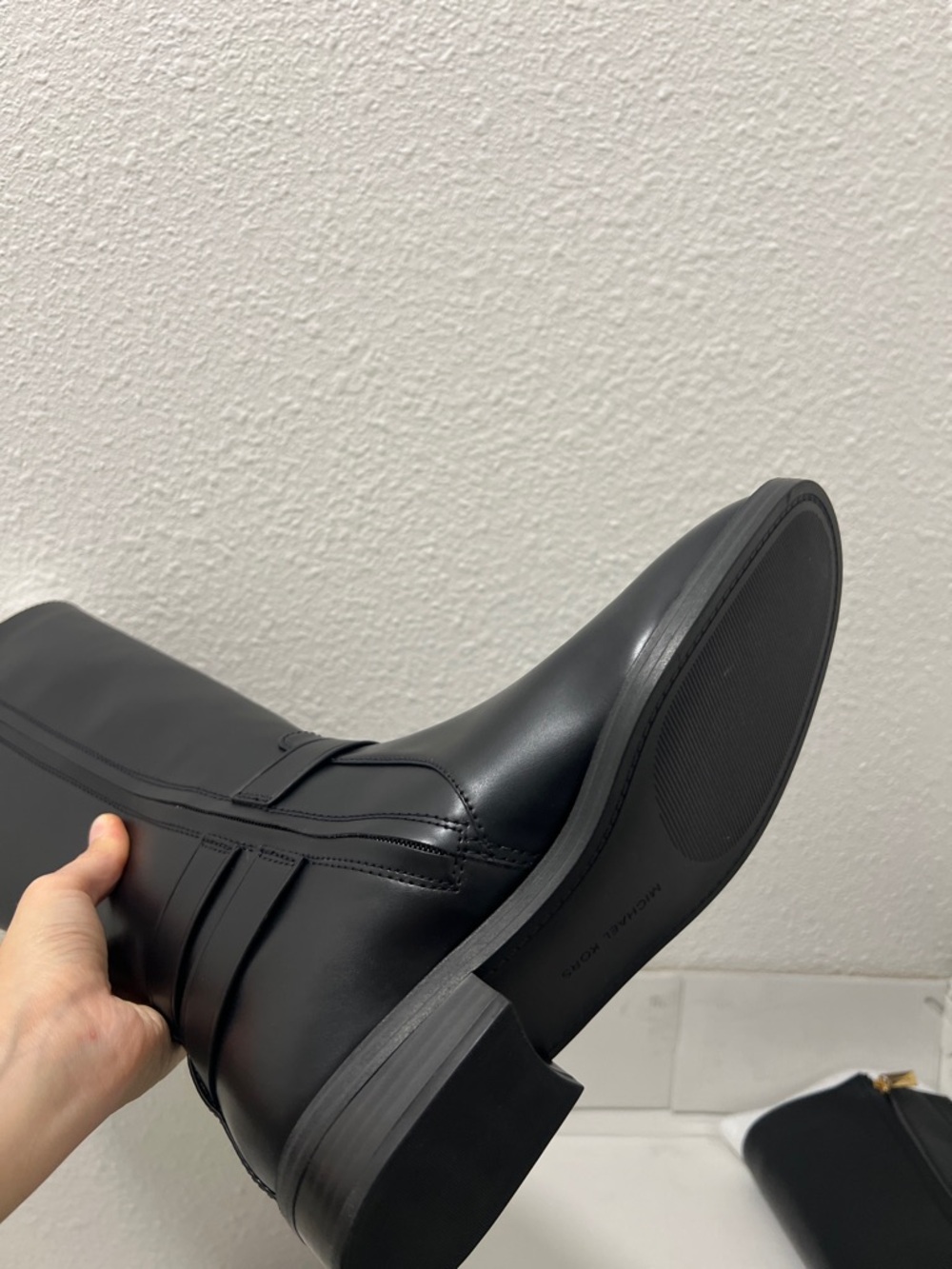 Michael Kors Black Tall Leather Riding Boots with Gold Bit with the original box - Picture 8 of 8